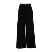 MM6 Maison Margiela Svarta Denim Wide Leg Jeans Black, Dam