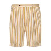 PT Torino Bermuda Shorts med Vågig Utseende Yellow, Herr