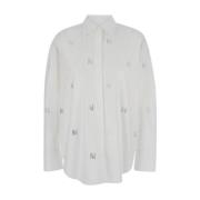 Msgm Vit Skjorta Camicia/Shirt White, Dam