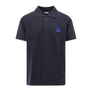 Burberry Bomull Polo Shirt med EKD Broderi Black, Herr