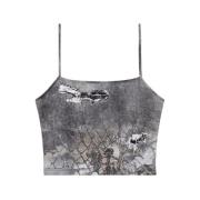 Diesel Abstract Camo Print Stretch Top Gray, Dam