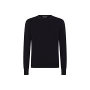 Dolce & Gabbana Svart Cashmere Rund Hals Tröja Black, Herr