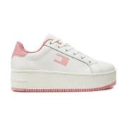 Tommy Jeans Vita Läderplattforms Sneakers White, Dam