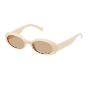 Le Specs Stiliga Ivory Solglasögon Beige, Unisex