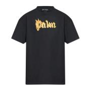 Palm Angels T-shirt med tryckt logotyp Black, Herr