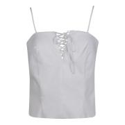 Federica Tosi Stilren Lace-Up Top White, Dam