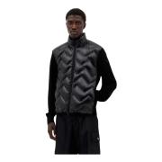 Moncler Vadderad Zip-Up Cardigan Black, Herr