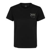 Pinko Jersey Logo T-shirt Svart Black, Dam