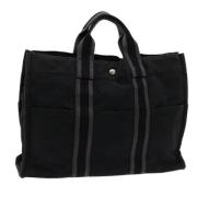 Hermès Vintage Pre-owned Canvas handvskor Black, Dam