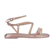 Alma EN Pena Platt sandal med flätade rhinestones Pink, Dam