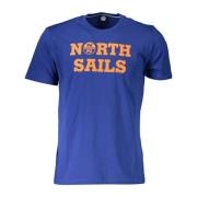 North Sails Blå Bomull Stilfull T-shirt Blue, Herr