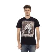 Trussardi Svart Casual T-shirt med Frontprint Black, Herr