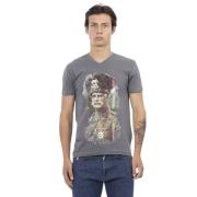 Trussardi Elegant V-ringad T-shirt med Frontprint Gray, Herr