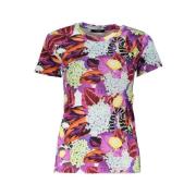 Cavalli Class Mönstrad T-shirt med Logo Print Multicolor, Dam