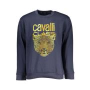 Cavalli Class Elegant Fleece Sweatshirt Blue, Herr