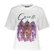 Cavalli Class Signaturtryck Vit T-shirt White, Dam