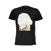 Cavalli Class Svart T-shirt med tryckt logotyp Black, Herr