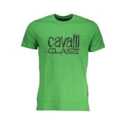 Cavalli Class Tryck Logo Kortärmad T-tröja Green, Herr