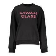 Cavalli Class Elegant borstad sweatshirt med tryck Black, Herr