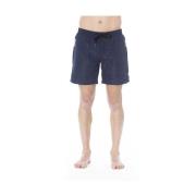 Iceberg Blå Polyester Badshorts med Fickor Blue, Herr