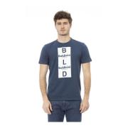 Baldinini Trend T-shirt med Logomönster Blue, Herr