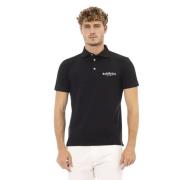 Baldinini Klassisk Svart Polotröja med Broderat Logotyp Black, Herr