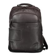 Piquadro Brun Nylon Ryggsäck med Laptopfack Brown, Herr