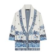 Alanui Hawaiian Origine Cardigan White Sweaters Multicolor, Dam