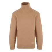 A.p.c. Broderad Logga Turtleneck Ulltröja Brown, Herr