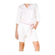 Mason's Vit Chino Bermuda Gabardine Shorts White, Dam