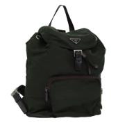 Prada Vintage Pre-owned Nylon ryggsckar Green, Dam