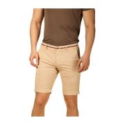 Mason's Slim Stretch Chino Bermuda Shorts Beige, Herr