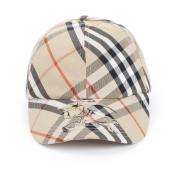 Burberry Sand Check Baseball Hat Beige, Herr