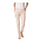 Mason's Curvy Cargo Byxor i Stretch Satin Beige, Dam