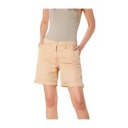 Mason's Curvy Chino Bermuda Shorts med Blomsterdetaljer Beige, Dam