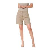 Mason's Curvy Chino Bermuda Shorts med Blomsterdetaljer Beige, Dam