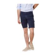 Mason's Slim Cargo Bermuda i Stretch Satin Blue, Herr