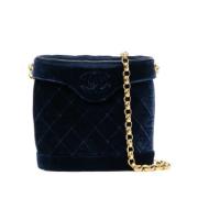 Chanel Vintage Pre-owned Sammet chanel-vskor Blue, Dam