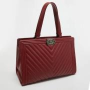 Chanel Vintage Pre-owned Laeder totevskor Red, Dam