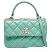 Chanel Vintage Pre-owned Laeder handvskor Green, Dam