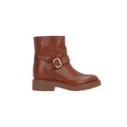 Chloé Bruna Läder Ankelboots med Spänne Brown, Dam