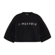 Dsquared2 T-shirt med logotyp Black, Dam