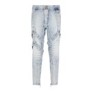 Balmain Bomull slim-fit jeans med band Blue, Herr