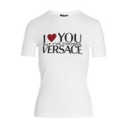 Versace Casual Bomull T-shirt White, Dam