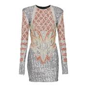 Balmain Kort broderad klänning Multicolor, Dam