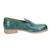 Moma Vintage Läderloafers för Kvinnor Green, Dam