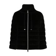 Herno Svart Vadderad Corduroy Kappa Black, Dam