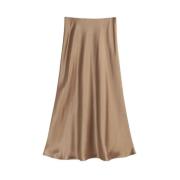 By Malene Birger A-Linje Midi Kjol Shitake Brown, Dam