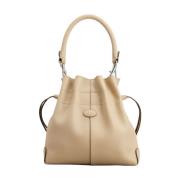 Tod's Mini Läder Hinkväska Sand Beige, Dam