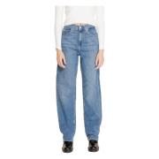 Calvin Klein High Rise Loose Jeans Höst/Vinter Kollektion Blue, Dam